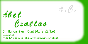 abel csatlos business card